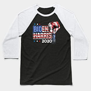 Biden Harris 2020 American Flag Fist Baseball T-Shirt